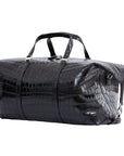 Large Weekender in Black Crocodile