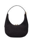 Aspen in Black Raffia & Black Ostrich Leg