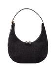 Aspen in Black Raffia & Black Ostrich Leg