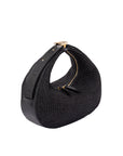 Aspen in Black Raffia & Black Ostrich Leg