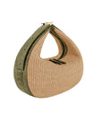Aspen in Forest Green Ostrich Leg & Natural Raffia