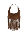 Fringe Lolita in Antelope Suede & Cognac Ostrich Leg