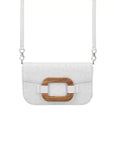 Mini Deya in White Ostrich