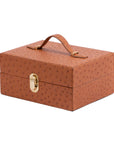 Medium Watchbox in Cognac Ostrich