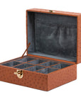 Medium Watchbox in Cognac Ostrich