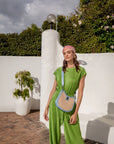 Mini Nova in Clemaris Ostrich Leg & Raffia