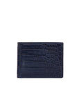 Coin Wallet in Navy Crocodile