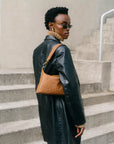 Medium Lola in Rum Brown Ostrich